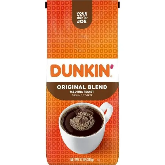 Dunkin’ Original Blend Medium Roast Ground Coffee, 12 oz Bag