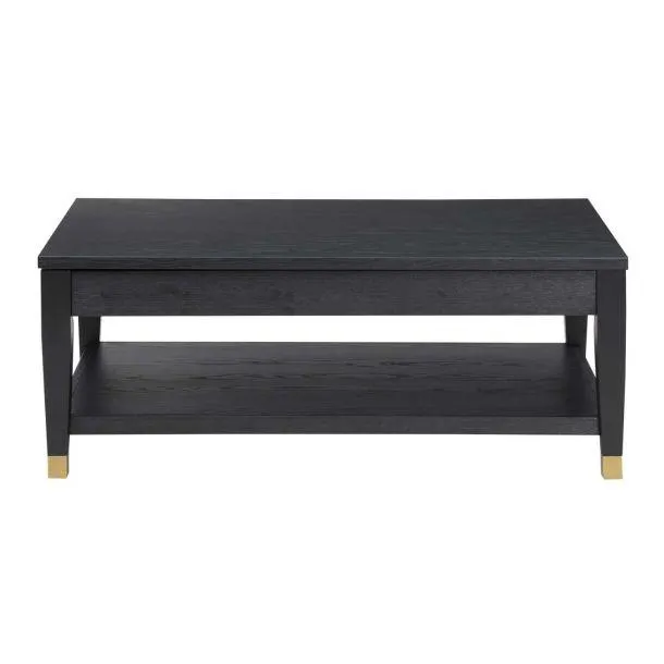 Yves 48" Coffee Table with Lift Top and Open Shelf by Steve Silver Company - Charcoal
