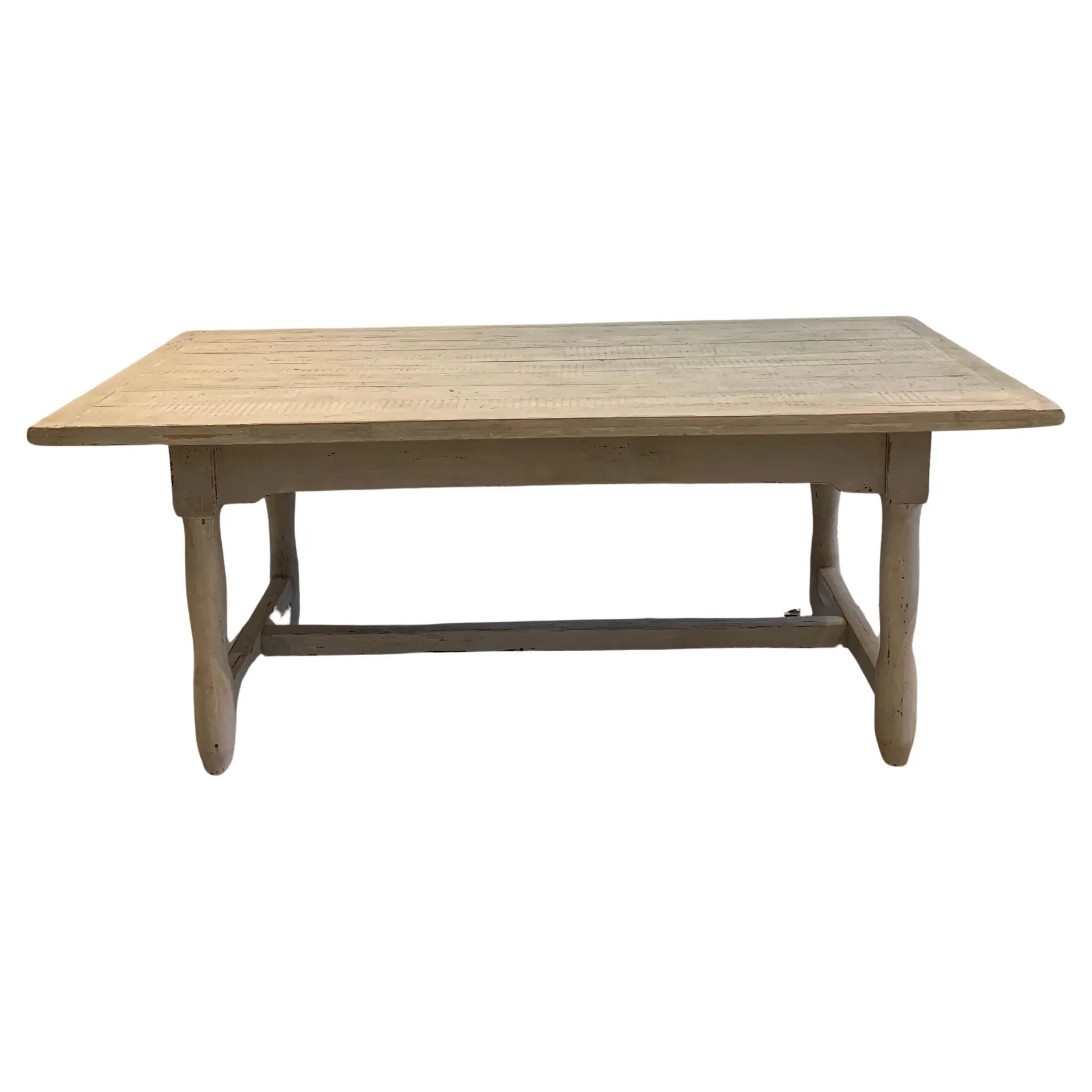 Circa 1915 Mesa de comedor pintada eduardiana británica con dos cajones en los extremos