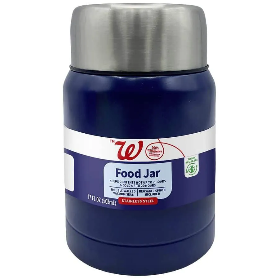 Walgreens Stainless Steel Double Wall Food Jar, 1.0 ea