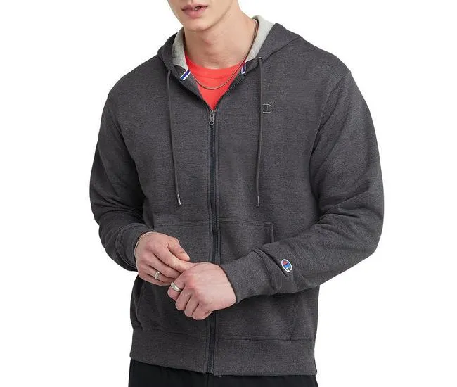 Mens Powerblend Full Zip Long Sleeve Fleece Jacket