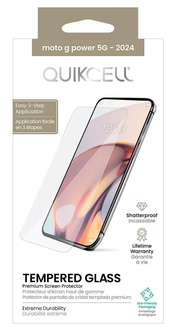 Protector de pantalla de vidrio templado Quikcell Moto g power 5G - 2024