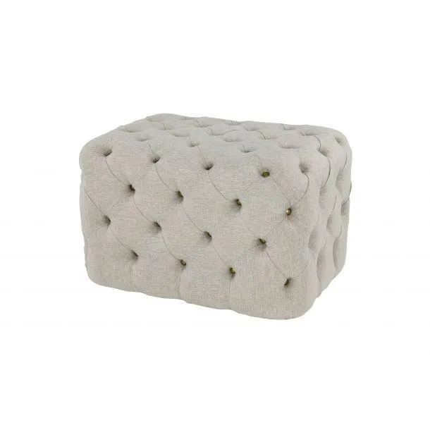 Traditional 28" Linen Fabric Ottoman by Marisol + Daisy - Beige