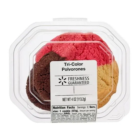 Freshness Guaranteed Tri-Color Polvorone Baked Cookies, 2 Count, 4 oz, Shelf-Stable