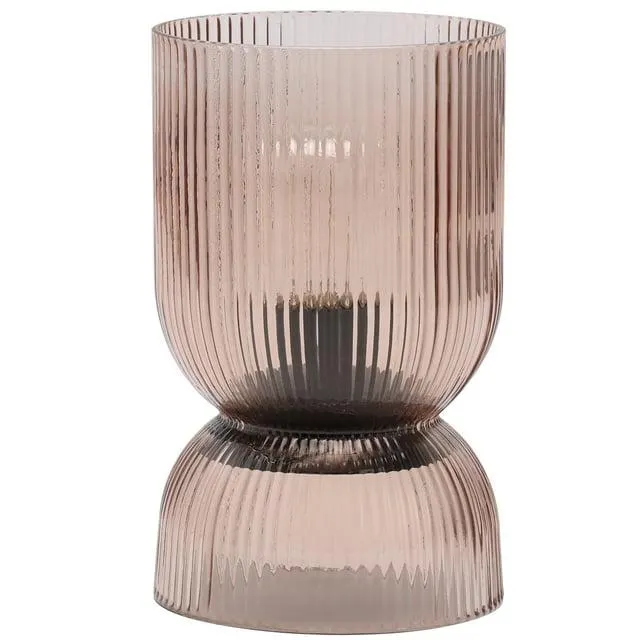 Home Décor Collection Translucent Amber Glass LED Tabletop Accent Light with Timer