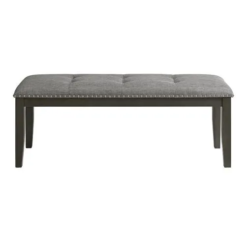 Everdeen Transitional Upholstered Dining Bench with Button Tufting and Nailheads