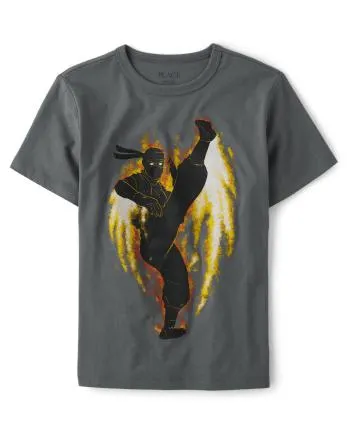 Boys Ninja Graphic Tee - black ice