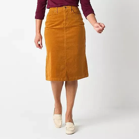 St. John's Bay Womens Midi A-Line Skirt