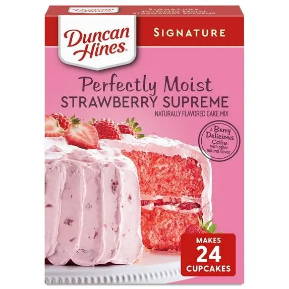 Duncan Hines Strawberry Supreme Flavored Cake Mix, 15.25 oz.