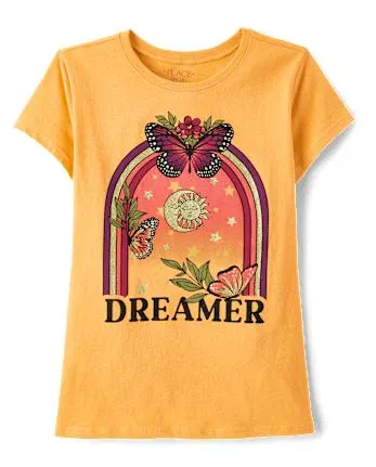 Girls Dreamer Graphic Tee - tuscan sun
