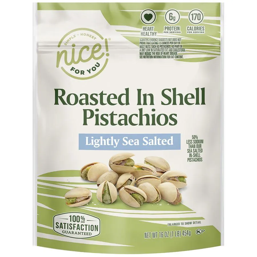 Nice! Roasted In-Shell Pistachios Lightly Sea Salted, 16.0 oz