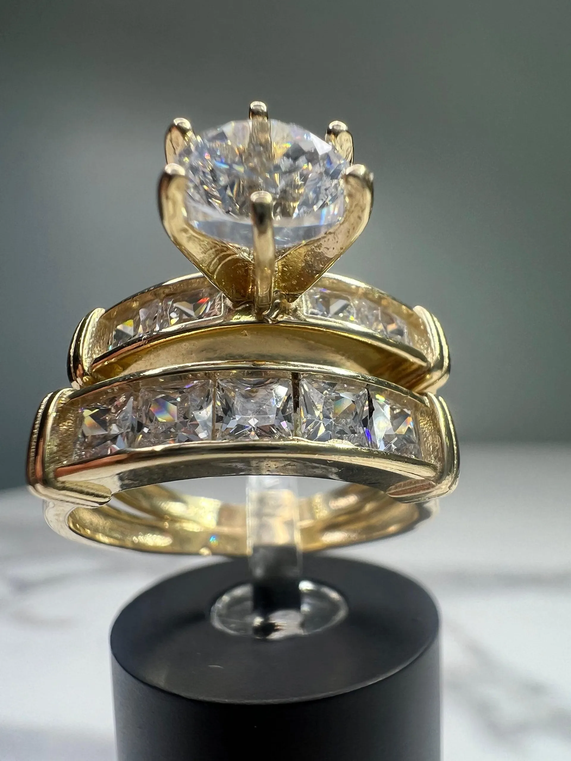 14K Trio Engagement Ring