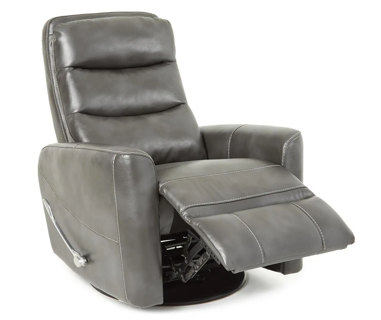 Bolero Gray Faux Leather Swivel Glider Recliner