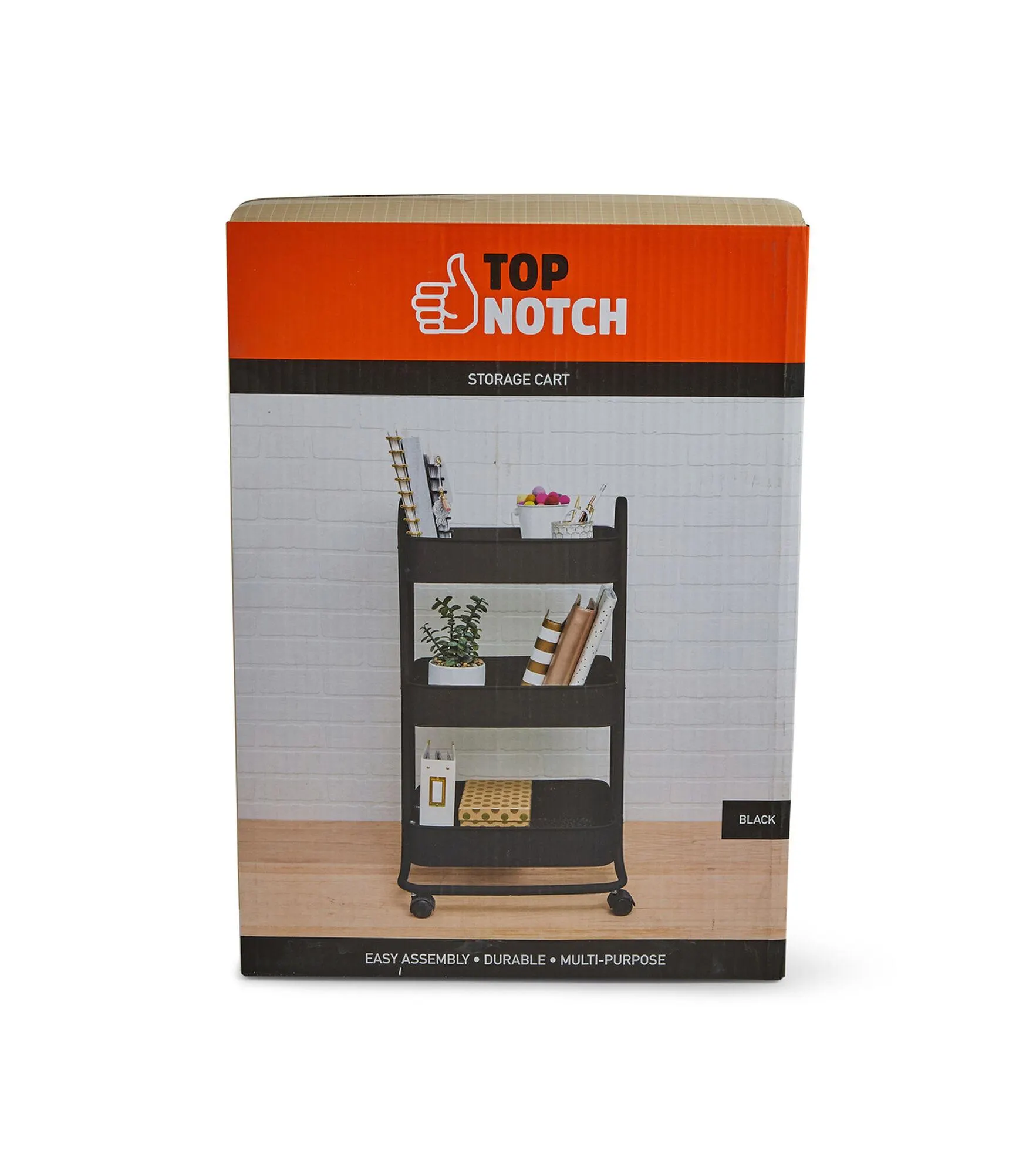 17" Rolling 3 Tier Metal Storage Cart by Top Notch