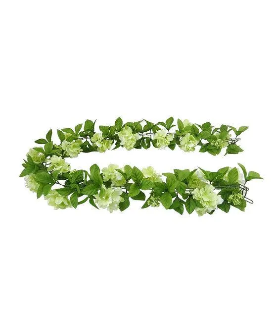 72" Spring Green Hydrangea & Berry Garland by Bloom Room