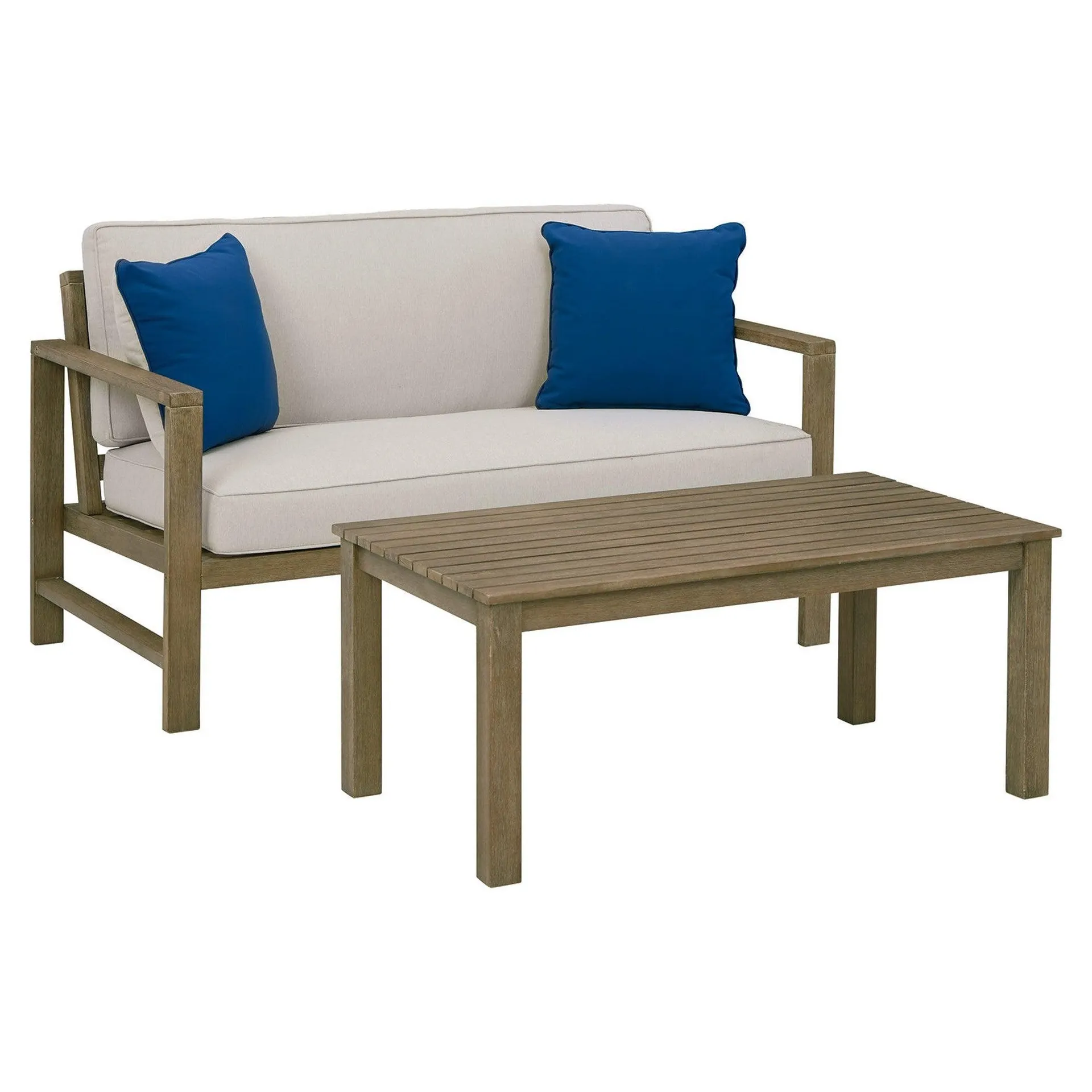 Fynnegan Outdoor Loveseat con mesa (juego de 2)