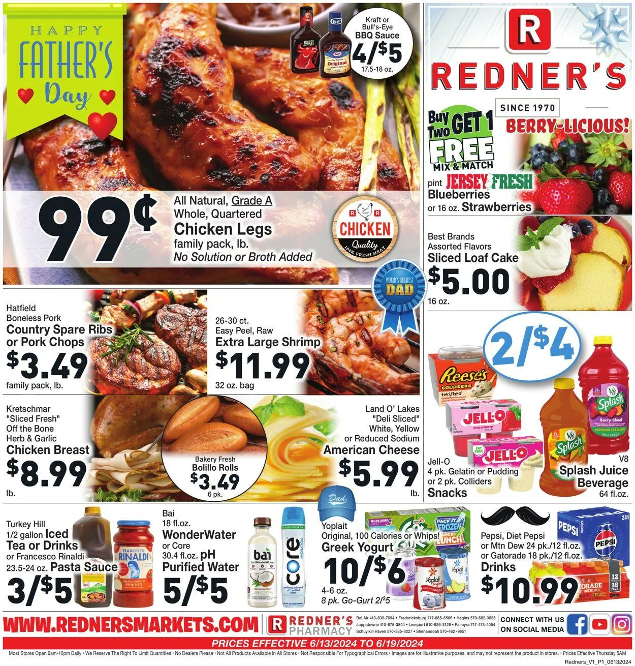 Catálogo de Redner’s Warehouse Market Current weekly ad 13 de junio al 19 de junio 2024 - Página 1