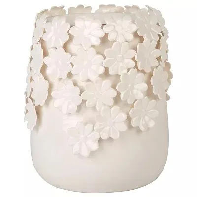 Home Essentials Tall Appliqued Allover Floral Vase Table Décor