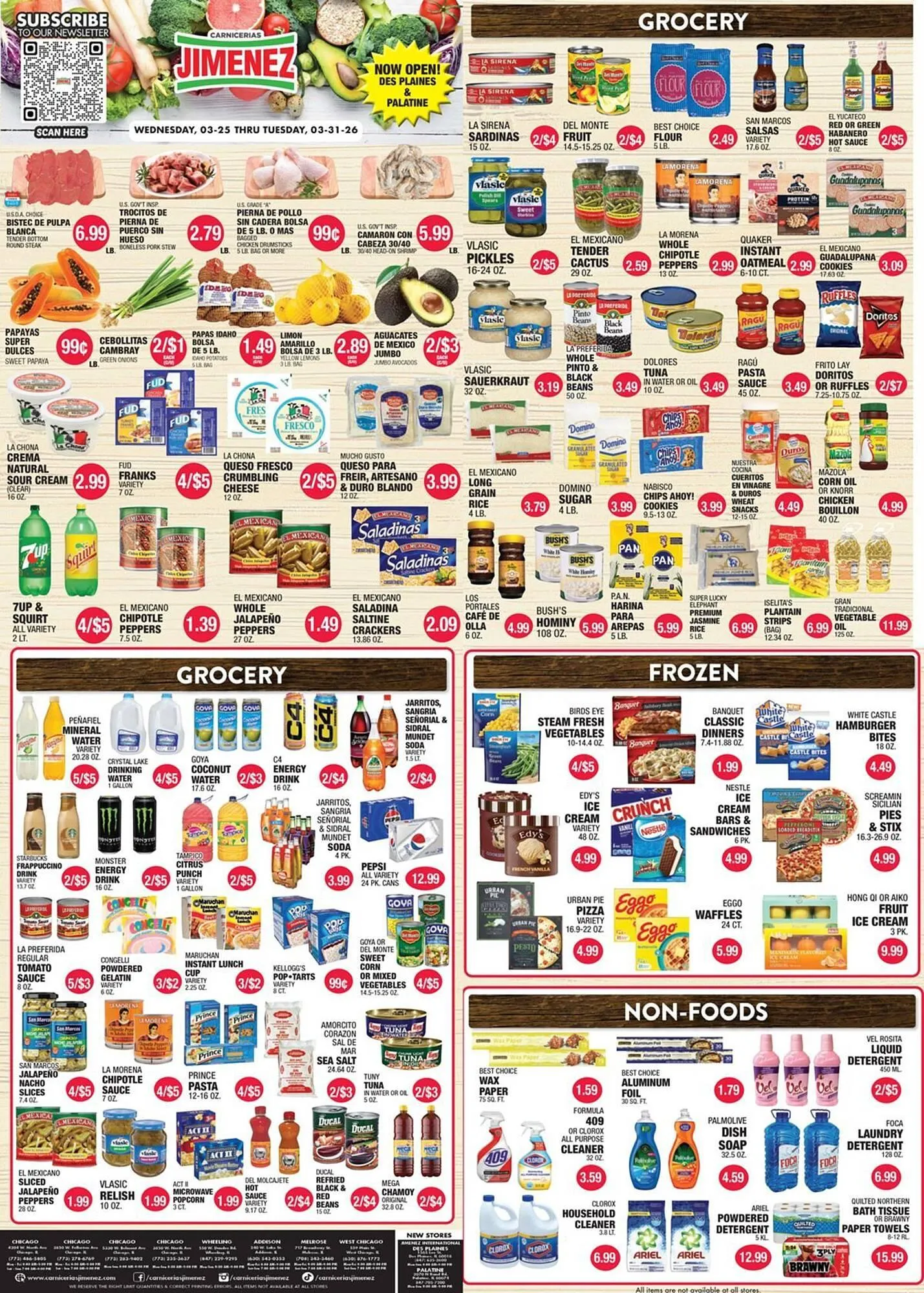 Catálogo de Carnicerias Jimenez weekly ad 25 de marzo al 31 de marzo 2026 - Página 1