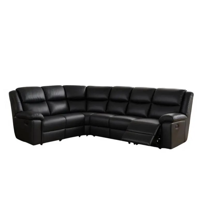 York Sectional Sofa with Hide Bed by Best Home - Black