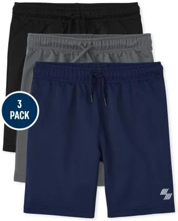 Shorts de baloncesto para niños, paquete de 3 - black/blue/grey