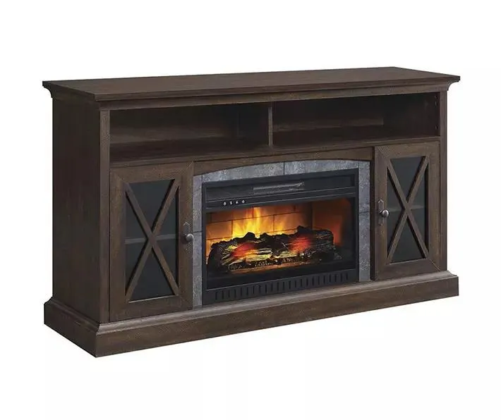 60" Shelby Cappuccino Electric Fireplace