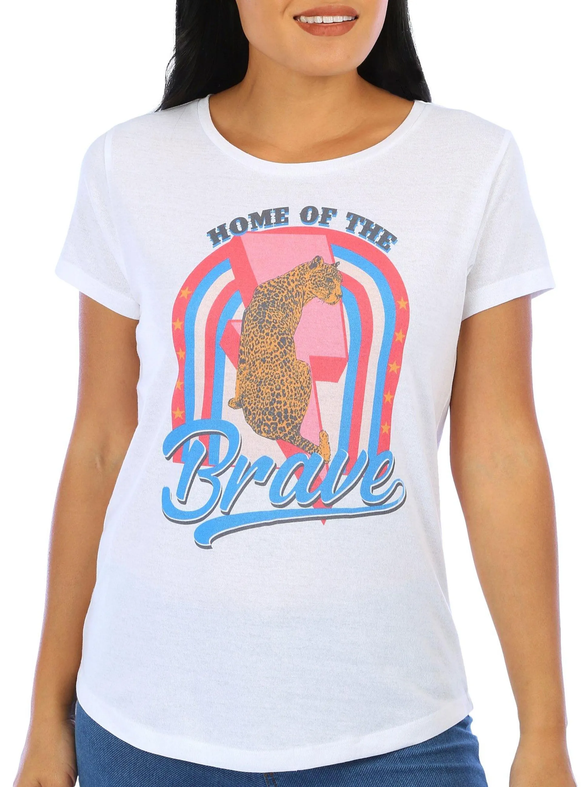 Jantzen Womens Americana Home of the Brave Tee