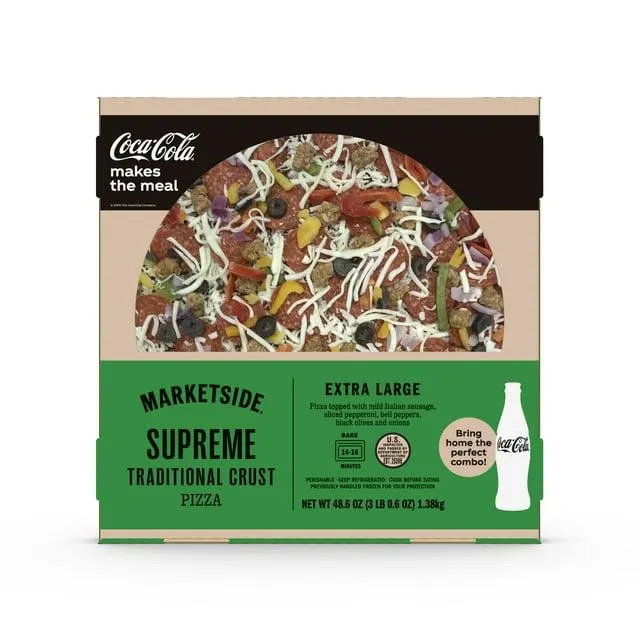 Marketside Supreme Traditional Crust Pizza, Marinara Sauce, Extra Large, 16 in, 48.6 oz (Fresh)