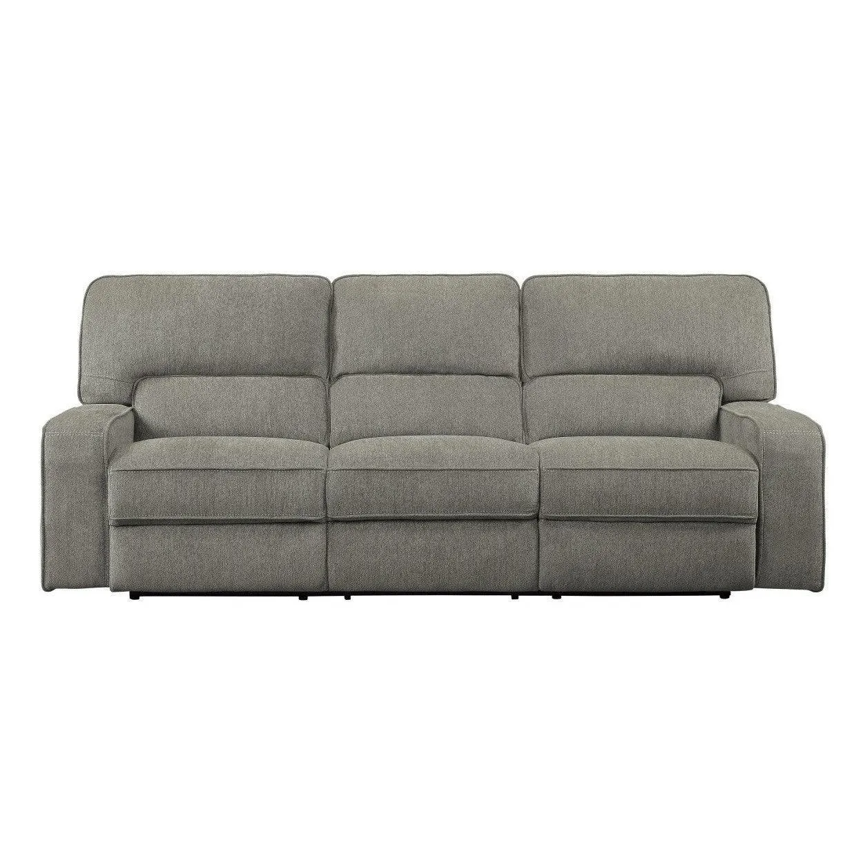 Sofá doble reclinable, moka 100% poliéster