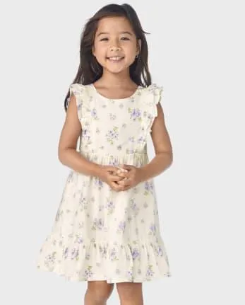 Girls Floral Tiered Dress - Homegrown by Gymboree - bunnys tail