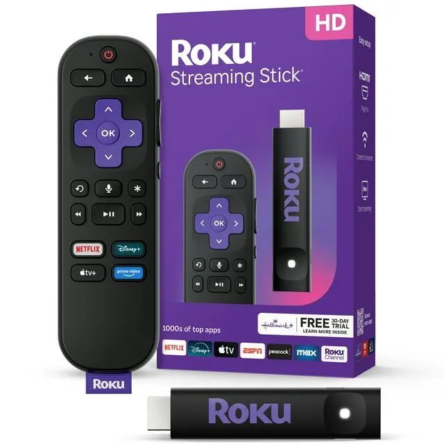 Roku Streaming Stick HD 2025 - HD Roku Streaming Device for TV with Voice Remote - Free & Live TV