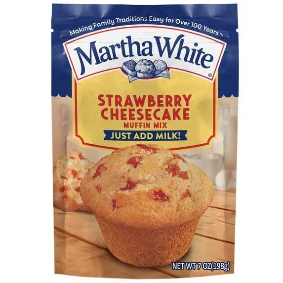 Martha White Strawberry Cheesecake Muffin Mix, 7 oz Bag