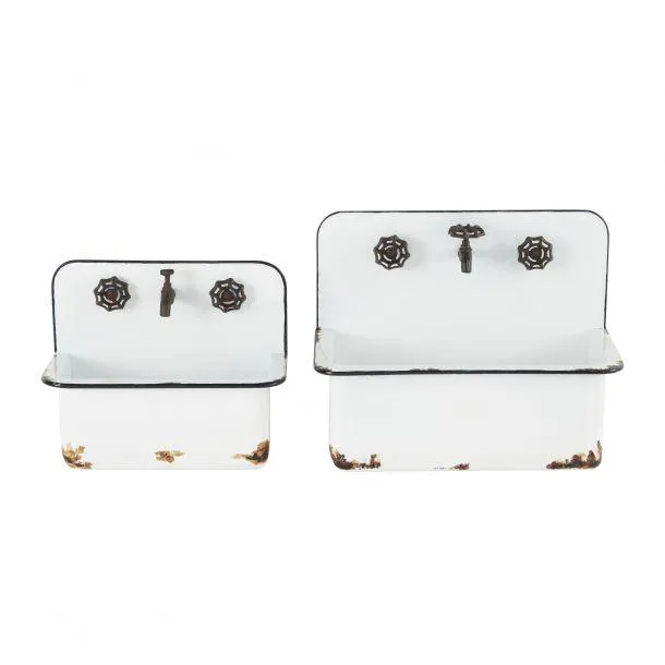 Marisol + Daisy Farmhouse Metal Wall Planter (Set of 2) - White