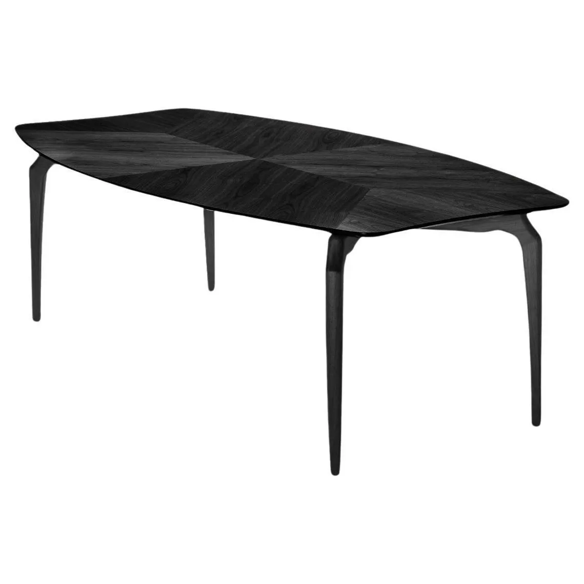 Mesa de comedor contemporánea "Gaulino" de Oscar Tusquets, madera de fresno teñida de negro