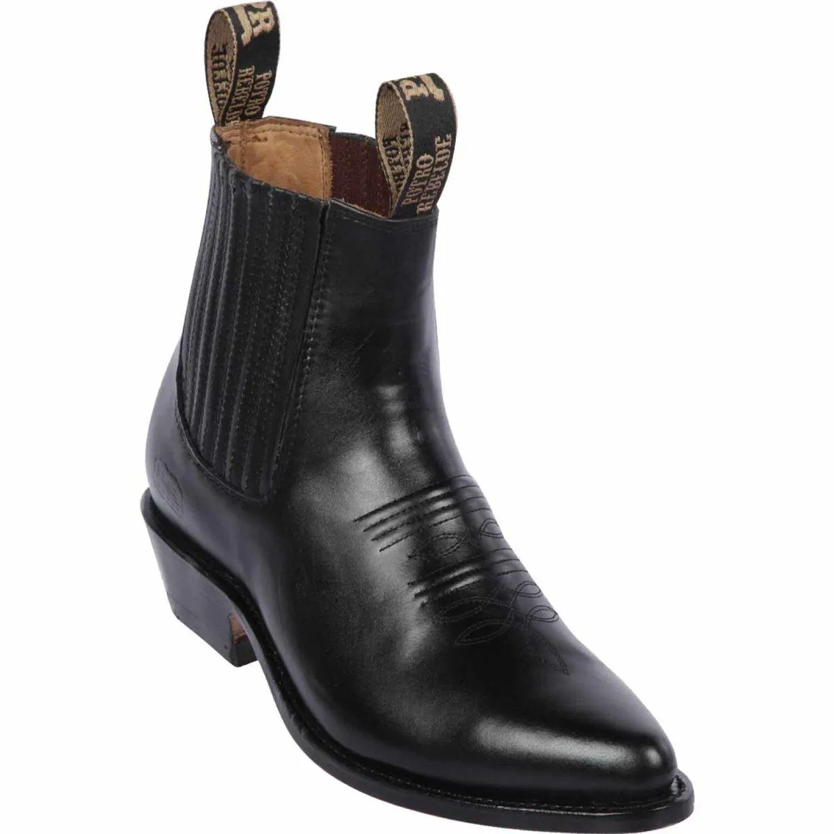 Botin Charro Potro Rebelde Horma Puntal Color Negro PR-9694605
