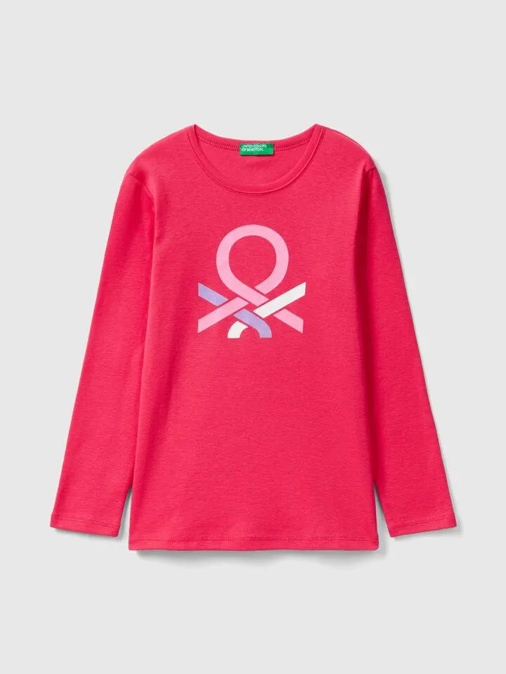 Camiseta de manga larga con estampado de glitter