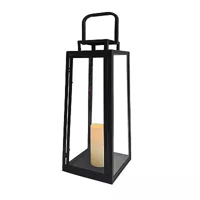 Black Iron Lantern with Clear Glass