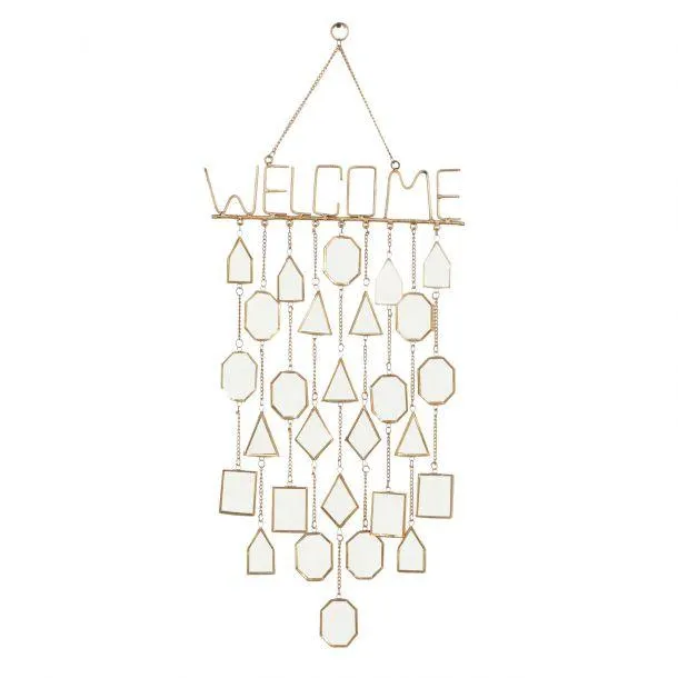 White Metal Eclectic Windchime, 15" x 36"