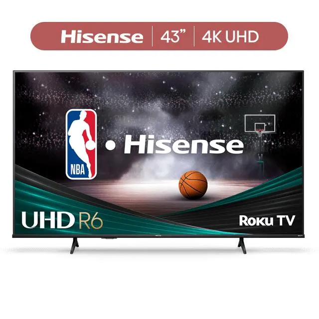 Hisense 43" Class 4K UHD LED LCD Smart Roku TV HDR R6 Series 43R6E3
