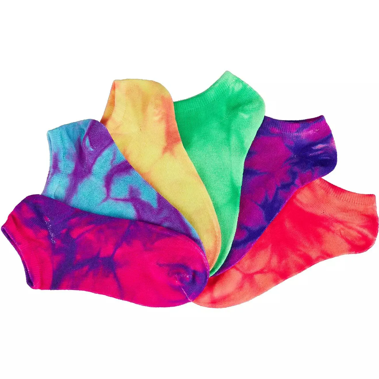 BCG Women's True Bright Tie-Dye Fashion Socks 6 Pack