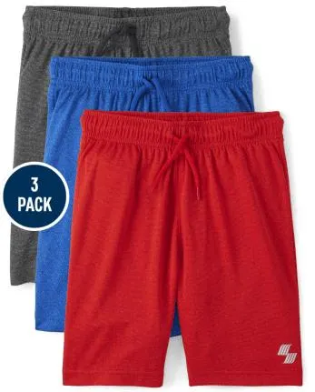 Paquete de 3 pantalones cortos de baloncesto Marled Performance para niño - multi clr