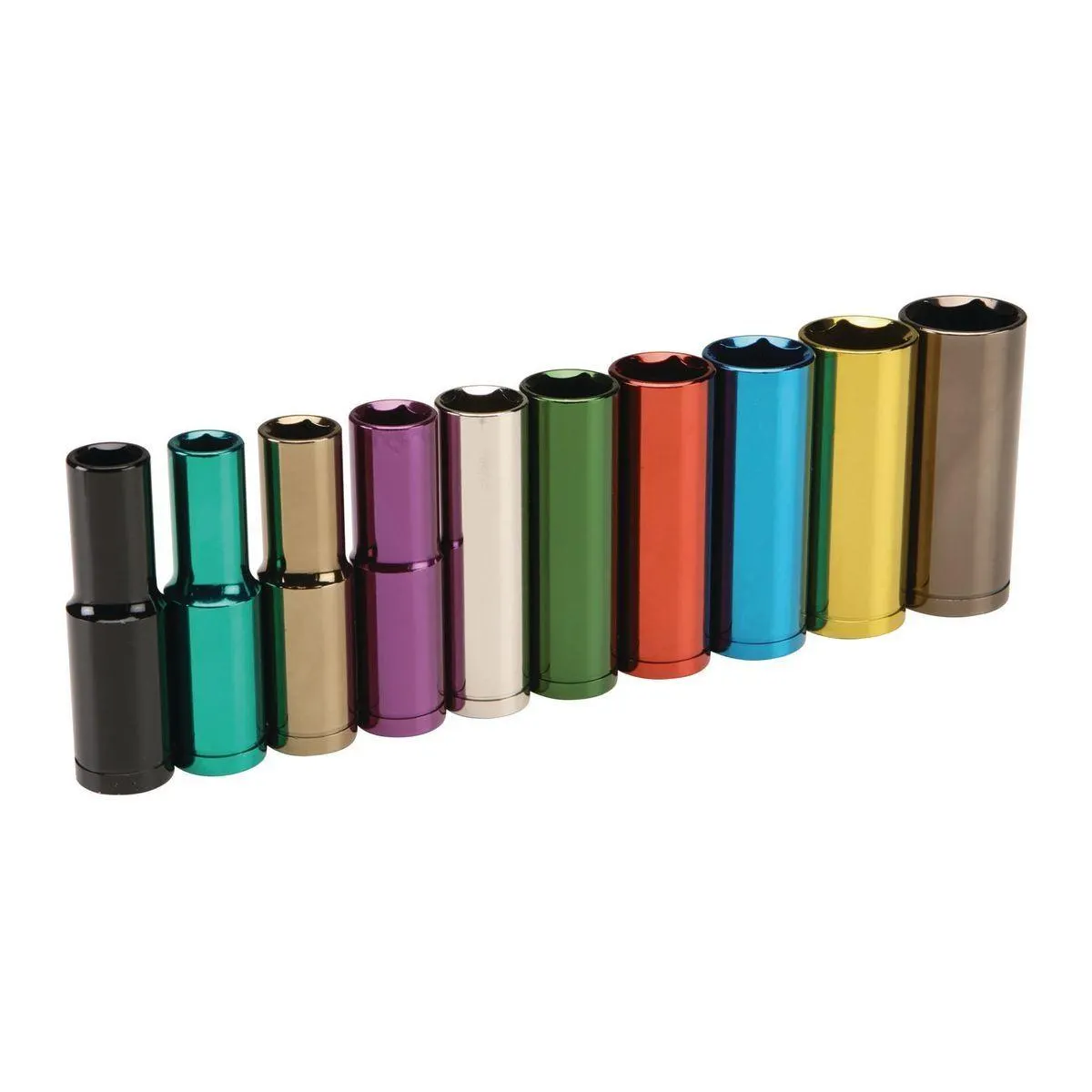 1/2 in. Drive SAE Color-Coded Deep Socket Set, 10-Piece