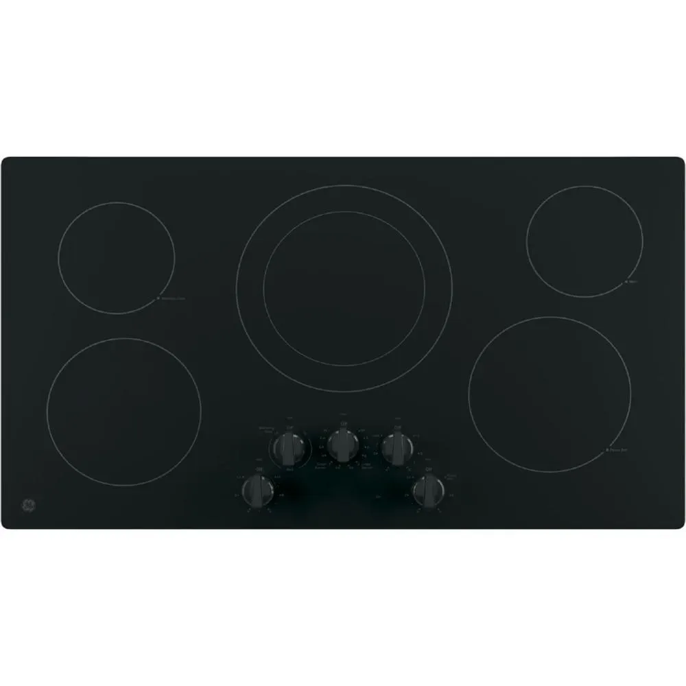 GE Appliances JP3036DLBB 36" Built-In Knob Control Electric Cooktop - Black