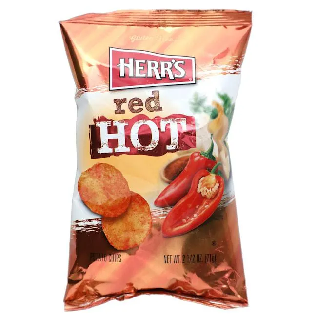 Herr's Red Hot Potato Chips, 2.5-oz.