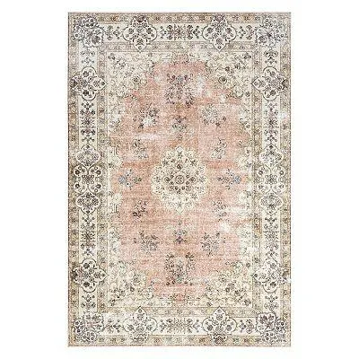 nuLOOM Ren Machine Washable Vintage Floral Rug