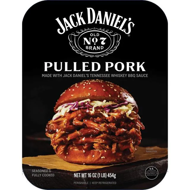 Jack Daniels Pulled Pork, Seasoned and Fully Cooked, Refrigerated, 16 oz Tray