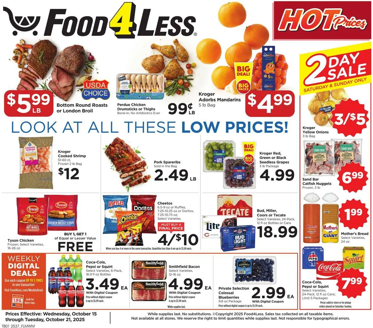 Weekly ad Food 4 Less from October 15 to October 21 2025 - Page 1