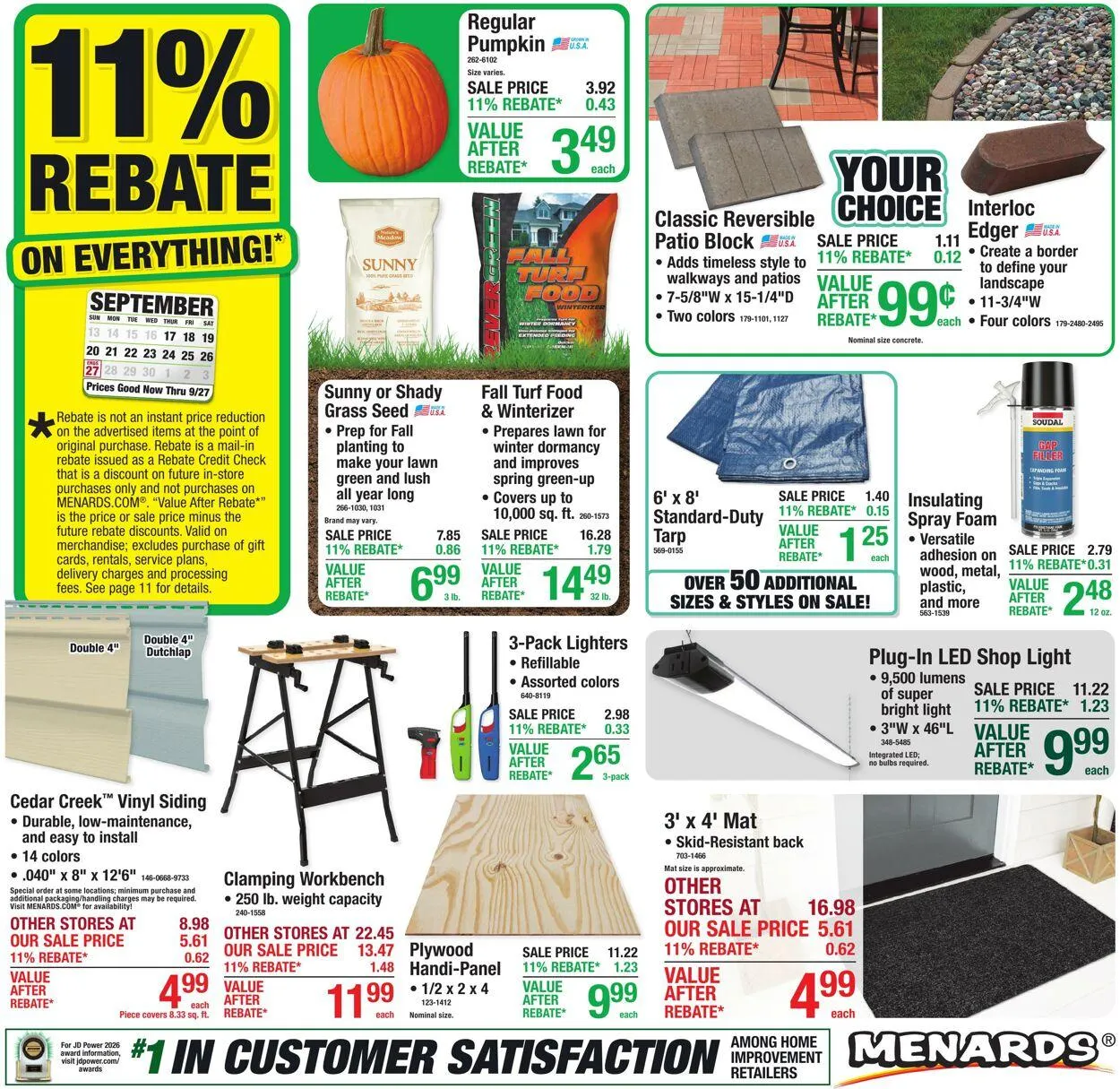 Catálogo de Menards Current weekly ad 16 de septiembre al 27 de septiembre 2026 - Página 1