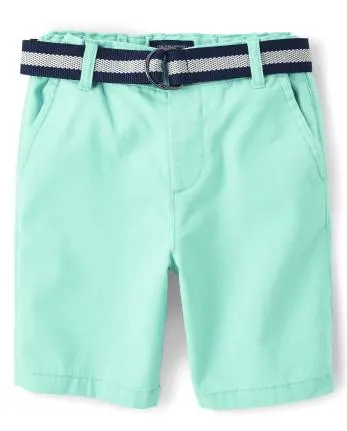 Shorts chinos con cinturón para niños - mellow aqua