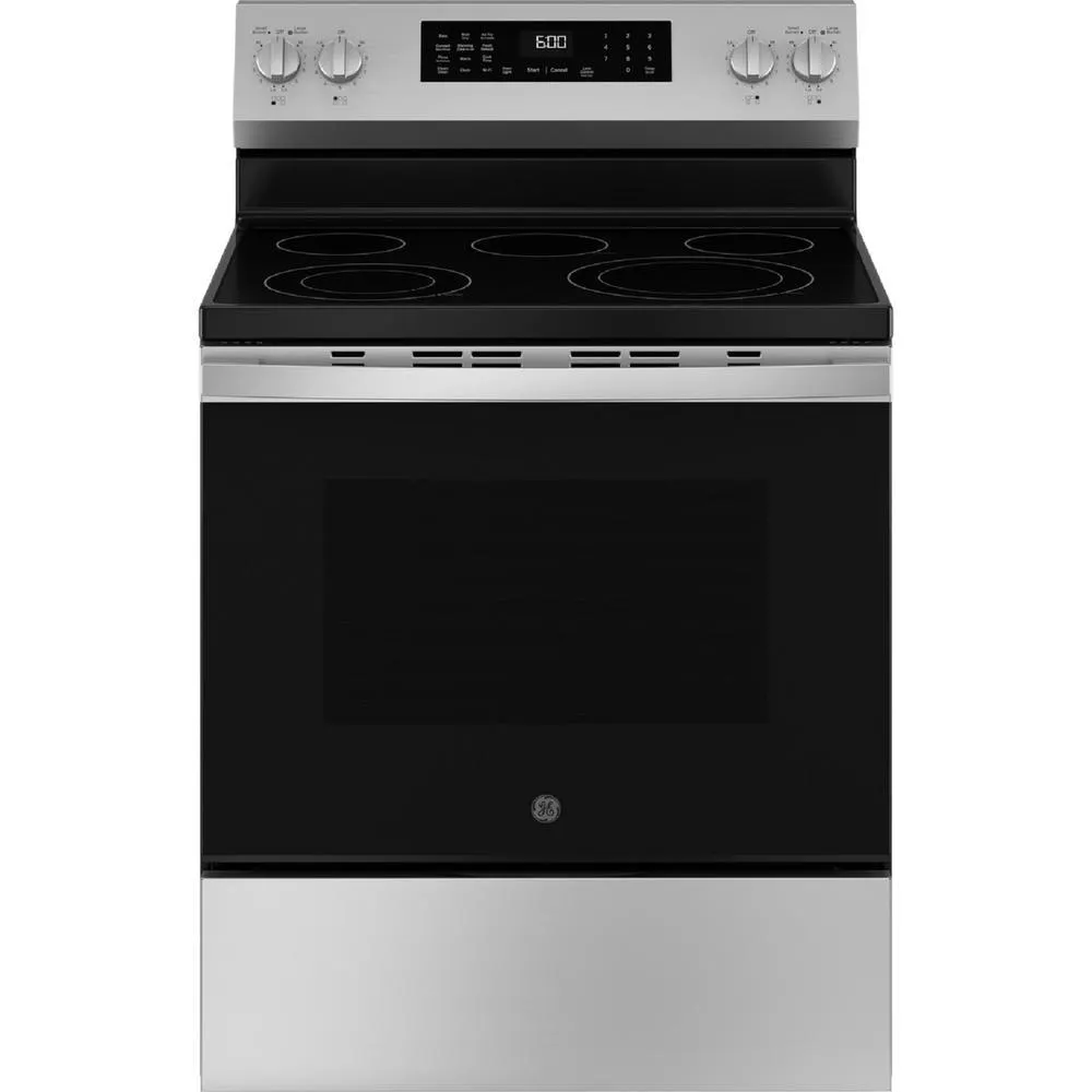 GE Appliances GRF600AVSS 30" Free-Standing Electric Convection Range with No Preheat Air Fry and EasyWash™ Oven Tray - Stainless Steel
